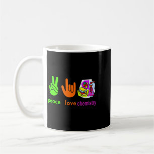 Caneca De Café Professor Job Peace Love Chemistry Funny Chemistry