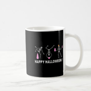 Caneca De Café Professor Montessori de Halloween Esqueleto Dançan
