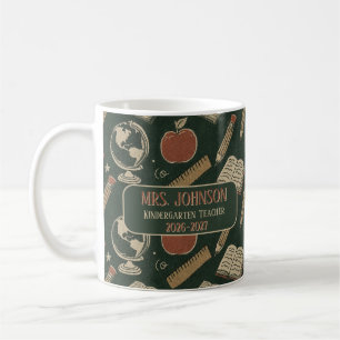 Caneca De Café Professor Personalizado de Quadro Negro Vintage