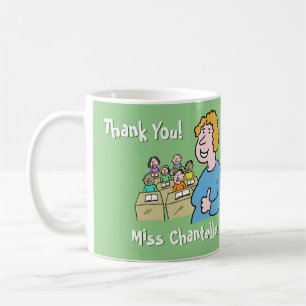 Caneca De Café Professor Presente. Obrigado a uma professora femi