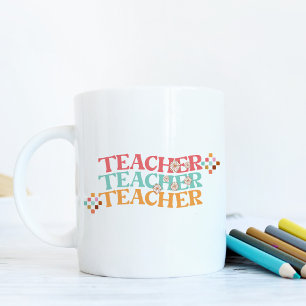 Caneca De Café Professor Retro em Estilo Colorido dos Anos 70