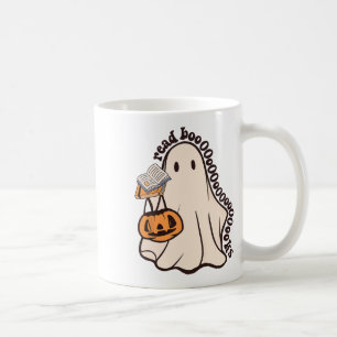 Caneca De Café Professor Retro Halloween Ghost Leia Mais Livros T