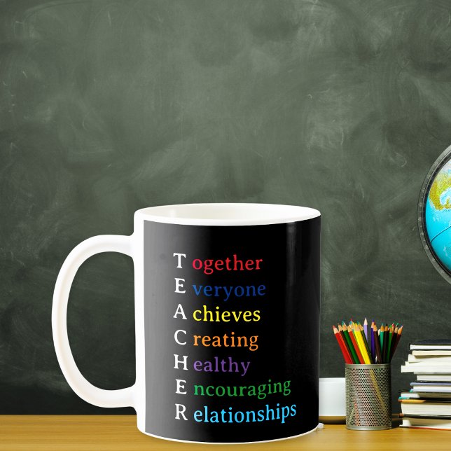 Caneca De Café Professor Sigla Diversão Apreciação de Professor (Teacher Acronym Fun Teacher Appreciation Coffee Mug)