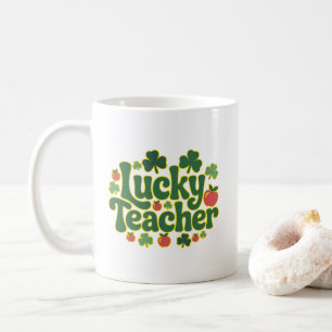 Caneca De Café Professor Sortudo Dia de São Patrício Sala de Aula