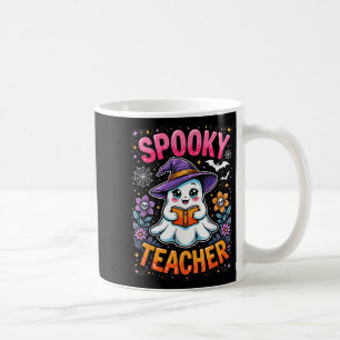 Caneca De Café Professor Spooker Cute Ghost Lendo Livro Engraçado