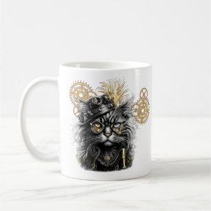 Caneca De Café Professor Sprocket-Paws O Gato Steampunk Funky