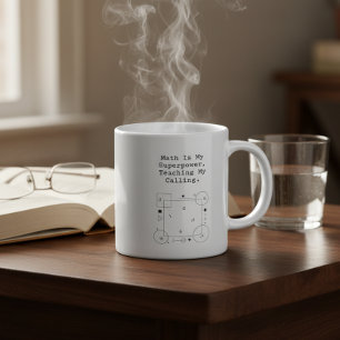 Caneca De Café Professor Superpoder de Matemática Vocação e Pai
