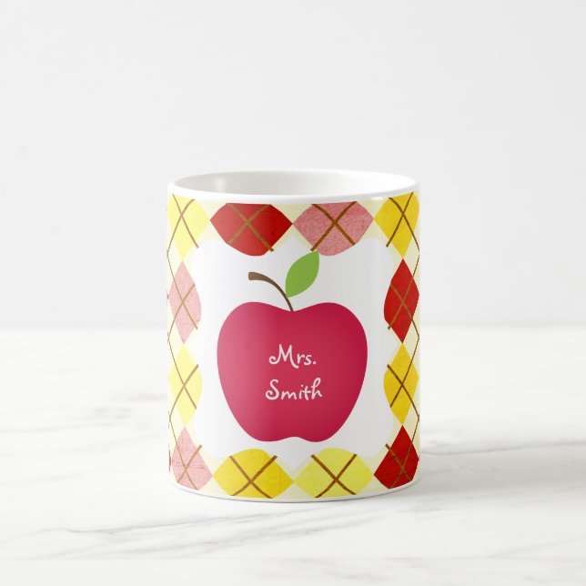 Caneca De Café Professor vermelho de Argyle Apple (Centro)