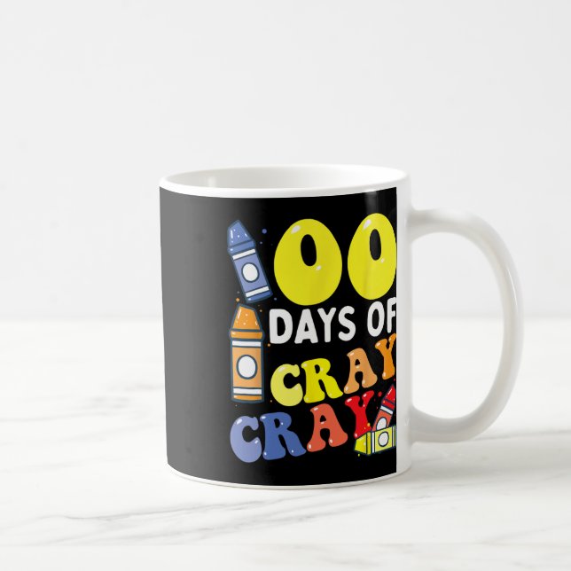 Caneca De Café Professora 100 Dias Cray Cray Cray 100º Dia de Men (Direita)