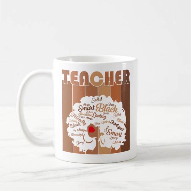 Caneca De Café Professora Afro Mulher Negra (Esquerda)