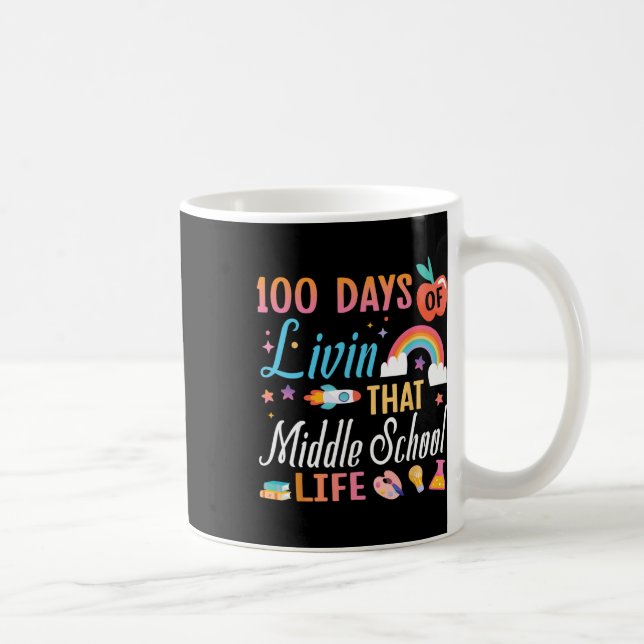 Caneca De Café Professora Aluno 100 Dias De Vida Naquele Sch Médi (Direita)