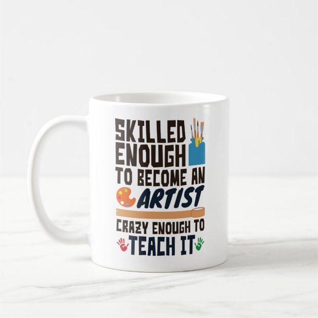 Caneca De Café Professora De Arte Engraçado Louco (Esquerda)
