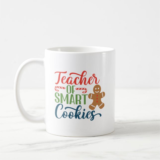 Caneca De Café Professora De Biscoito Inteligente De Natal (Esquerda)