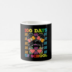 Caneca De Café Professora de Coque Desgrenhado de 100 Dias de Esc