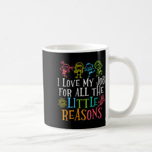 Caneca De Café professora de pré-escola ama o trabalho pelos pequ