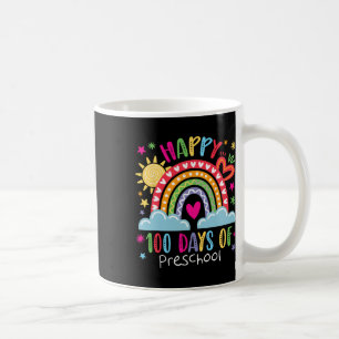 Caneca De Café Professora de Pré-Escola Meninas Arco-Íris 100 Dia