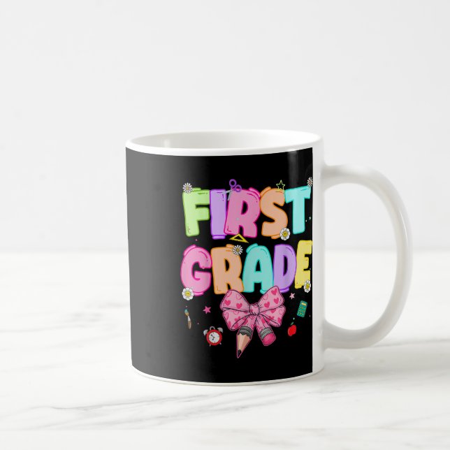 Caneca De Café Professora de Primeira Série Preppy de Volta às Au (Direita)