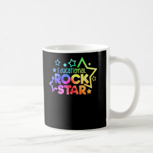 Caneca De Café Professora engraçada EDUCATIVA ROCKSTAR de volta à
