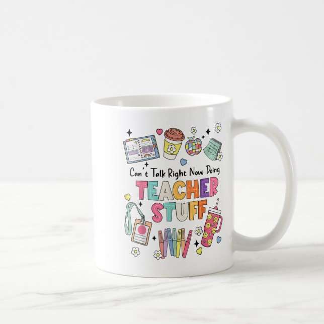 Caneca De Café Professora Engraçado não pode falar agora fazendo  (Direita)
