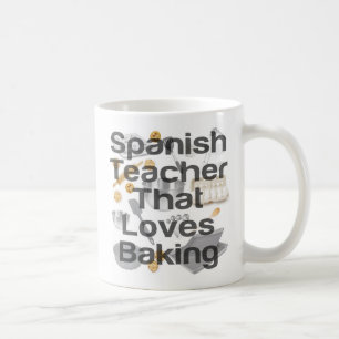 Caneca De Café Professora espanhola ama cozinhar