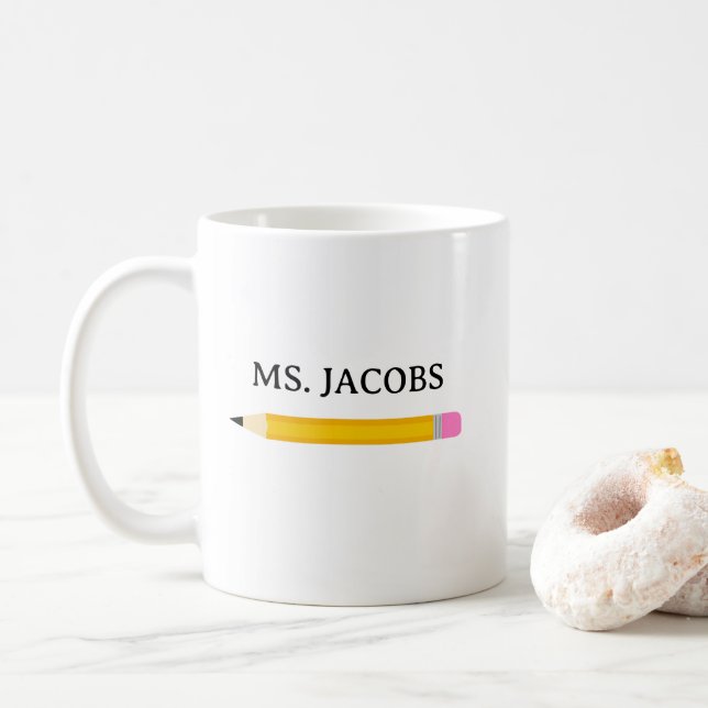 Caneca De Café Professora Gift Pencil School (Com Donut)