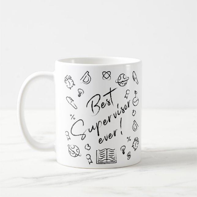 Caneca De Café Professora: Melhor Supervisor De Todos Os Quadros  (Esquerda)