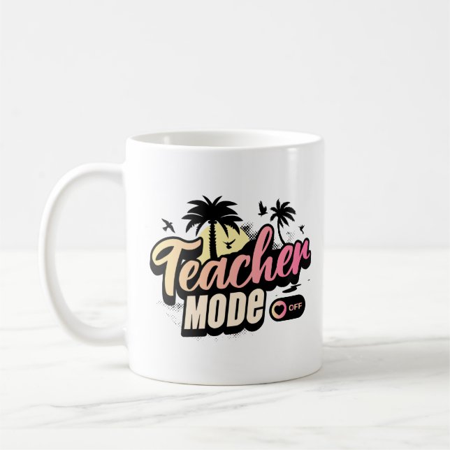 Caneca De Café Professora Modo Desligado Classe Despedida Educado (Esquerda)