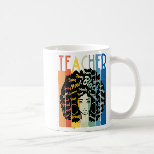 Caneca De Café Professora Negra Afro Retro Legal História Negra
