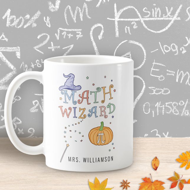 Caneca De Café Professora Personalizada de Matemática Pumpkin Pie (Criador carregado)