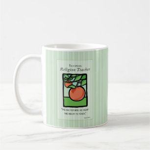 Caneca De Café Professora Religiosa Obrigado Dando Mug, Maçã