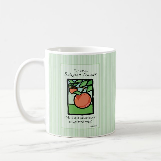 Caneca De Café Professora Religiosa Obrigado Dando Mug, Maçã (Esquerda)