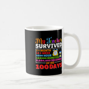 Caneca De Café Professora Sobrevive A 100 Dias De Minha Diversão 