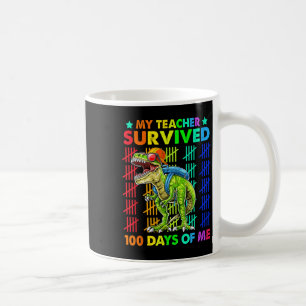 Caneca De Café Professora Sobreviveu A 100 Dias De Mim Dinossauro