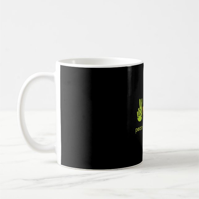 Caneca De Café Professora Trabalho Paz Ama Dedos de Matemática Si (Esquerda)