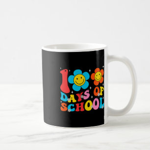 Caneca De Café Professores Crianças Retro Groovy 100 Dias Feliz 1