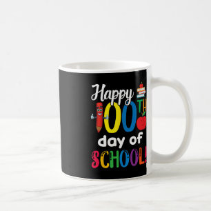 Caneca De Café Professores De Crianças Felizes No 100º Dia Da Esc