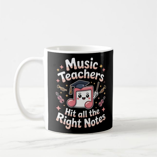 Caneca De Café Professores de Música Tocam Todas as Notas Certas (Esquerda)
