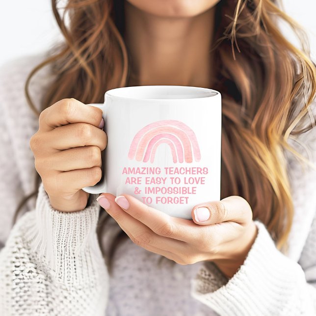 Caneca De Café Professores Incríveis são Fáceis de Amar Arco-Íris (Criador carregado)