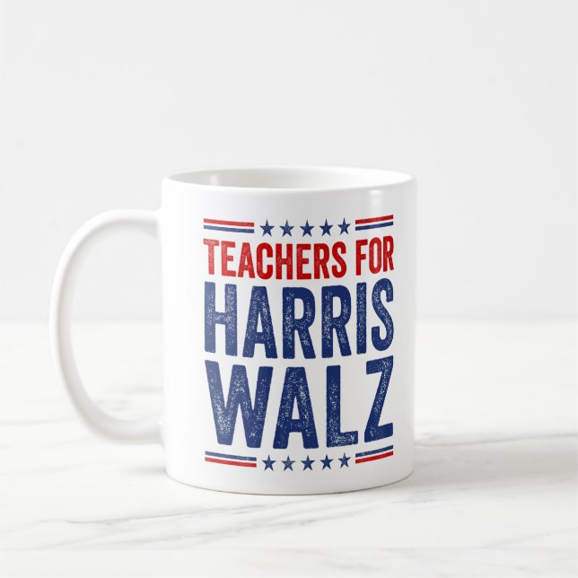 Caneca De Café Professores Para Kamala Harris Walz Eleição 2024 (Esquerda)