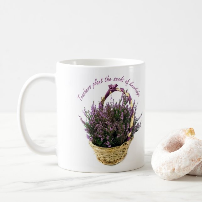 Caneca De Café Professores Plantam Lavanda de Sementes (Com Donut)