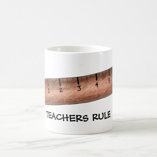 Caneca De Café Professores Regra de Wooden Ruler Professora de Ma (Centro)