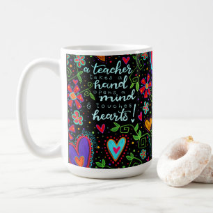 Caneca De Café Professores tocam em nossos corações citando inspi