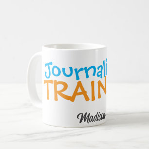 Caneca De Café Profissão Personalizada Engraçada Nome Azul Laranj