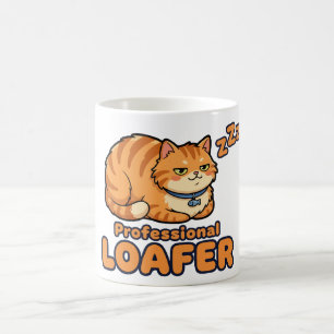 Caneca De Café Profissional Indolente Gato Divertido Dormindo