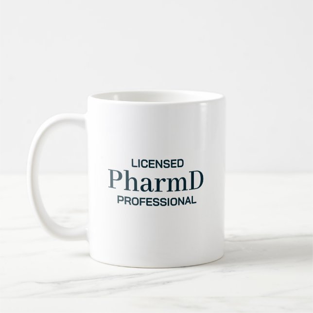 Caneca De Café Profissional Licenciado PharmD Personalizado (Esquerda)