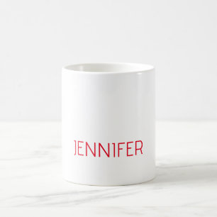Caneca De Café Profissional minimalista moderno nome branco verme