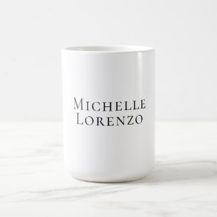 Caneca De Café Profissional Moderno Simples Plano Nome Preto Bran