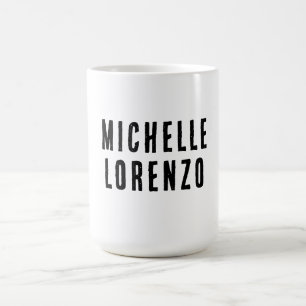 Caneca De Café Profissional Moderno Simples Plano Nome Preto Bran