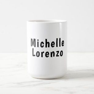 Caneca De Café Profissional Moderno Simples Plano Nome Preto Bran