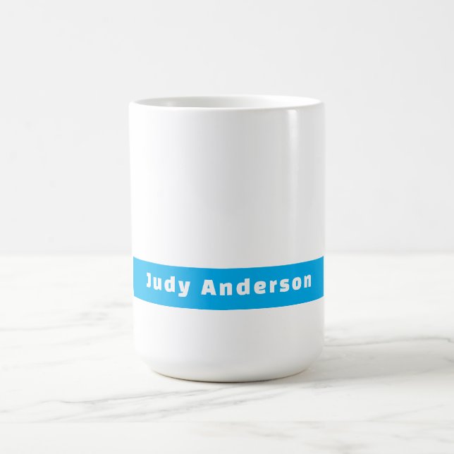 Caneca De Café Profissional Simples Moderno Elegante Nome Azul Br (Centro)